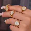 Geometric Solitaire Crystal Ring in Eight Shapes and Finishes view 1