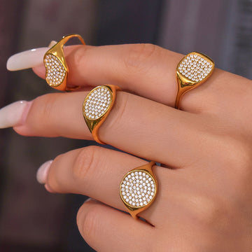 Geometric Solitaire Crystal Ring in Eight Shapes and Finishes