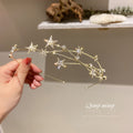 Gold Tone Star Branch Headband With Clear Faceted Stones view 3