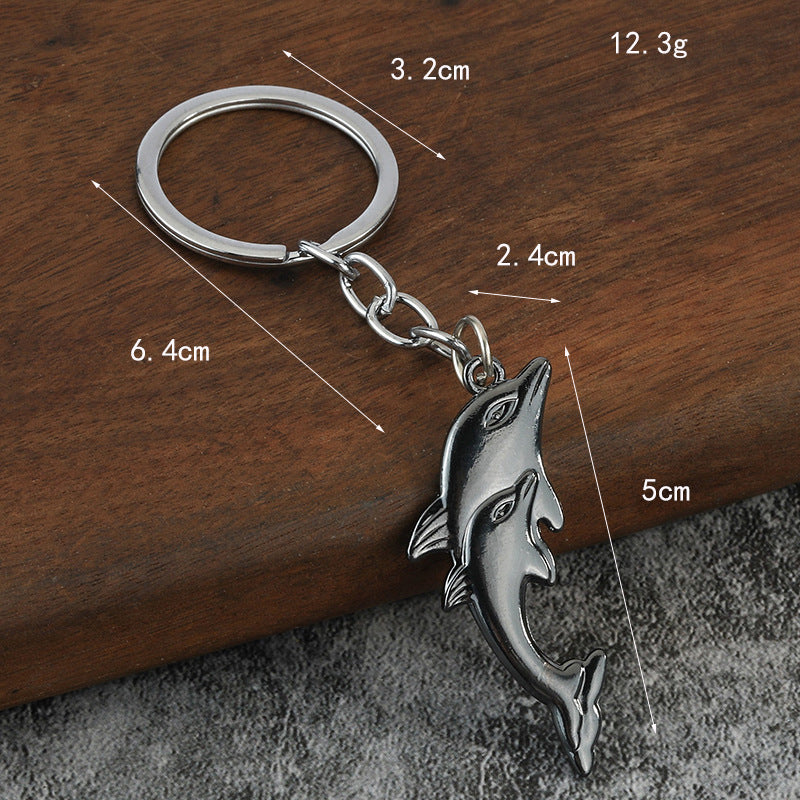 3D Dolphin Alloy Keychain Ocean Car Charm Gift Accessory