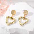 Gold Tone Enamel Evil Eye Heart and Open Heart Drop Stud Earrings view 3