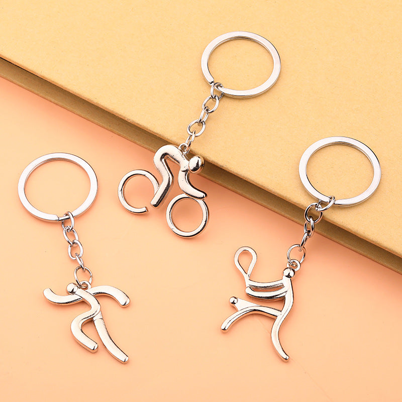 Creative Sports Alloy Keychain Gift for Bike Running Football Basketball