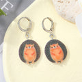Silver Tone Acrylic Animal, Flower and Ghost Huggie Drop Earrings view 3