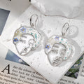 Gold and Silver Tone Abstract Face Pressed Flower Resin Hook Earrings view 5