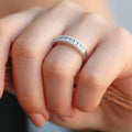 White Gold Tone Three Row Pave Crystal Band Ring Sizes 6-10 view 4