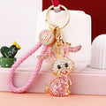 Jeweled Bent Ear Rabbit Keychains with Three Braided Loop Styles view 10