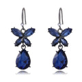 Blue Silver Tone Lock Crystal Five Designs Metal Necklace view 1