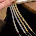 Double Row Zircon Rope Edge Bracelet Gold Silver 2 Styles view 1