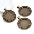 Teardrop Border Round Pendant Bezel Blank for Cabochon Craft view 2