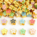 Colorful Five Petal Flower Bead Jewelry Components For DIY Earrings And Bracelets Charms view 4