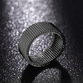 Woven Mesh Wide Band Ring In Silver Gold And Black Tones view 2