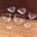Clear Heart Glass Cabochons in Six Graduated Sizes view 1