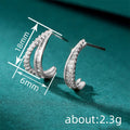 Tapered Crystal Hoop Earrings in Silver and Gold Tones view 4
