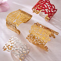 Openwork Leaf Floral and Coral Cuff Bracelets in Six Styles view 3