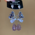 Butterfly Crystal Teardrop Chandelier Stud Earrings view 8