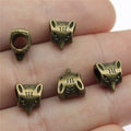 Fox Head Large Hole Bead in Antique Silver Jewelry Making Component view 3