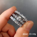Silver Tone Crystal Eternity Band Rings in Three Styles view 5