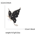 Pearl Butterfly Brooch Enamel Wings Crystal Edge Gold Tone view 7