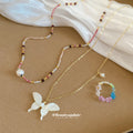 Delicate Beaded Necklaces And Floral Bead Ring With Decorative Accents view 2