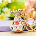Jeweled Fortune Bag Keychains in Six Bright Color Options view 10