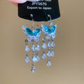 Butterfly Crystal Waterfall Hook Earrings Three Colors view 7