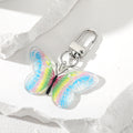 Silver Tone Colorful Butterfly Acrylic Clip Keychains in Six Designs view 3