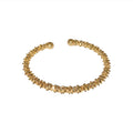 Gold Tone Textured Open Cuff With Angled Clear Stones view 5