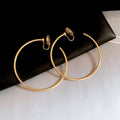 Large Thin Hoop Clip Earrings in Gold and Silver Tone view 6