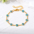 Gold and Silver Tone Evil Eye Link Chain Bracelets in Five Designs view 2
