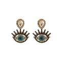 Rhinestone Evil Eye Earrings Pink Teardrop Blue Square Styles view 5