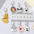 Silver Tone Acrylic Animal, Flower and Ghost Huggie Drop Earrings view 5