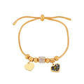 Gold Stainless Steel Heart Charm Bracelet Adjustable Snake view 5