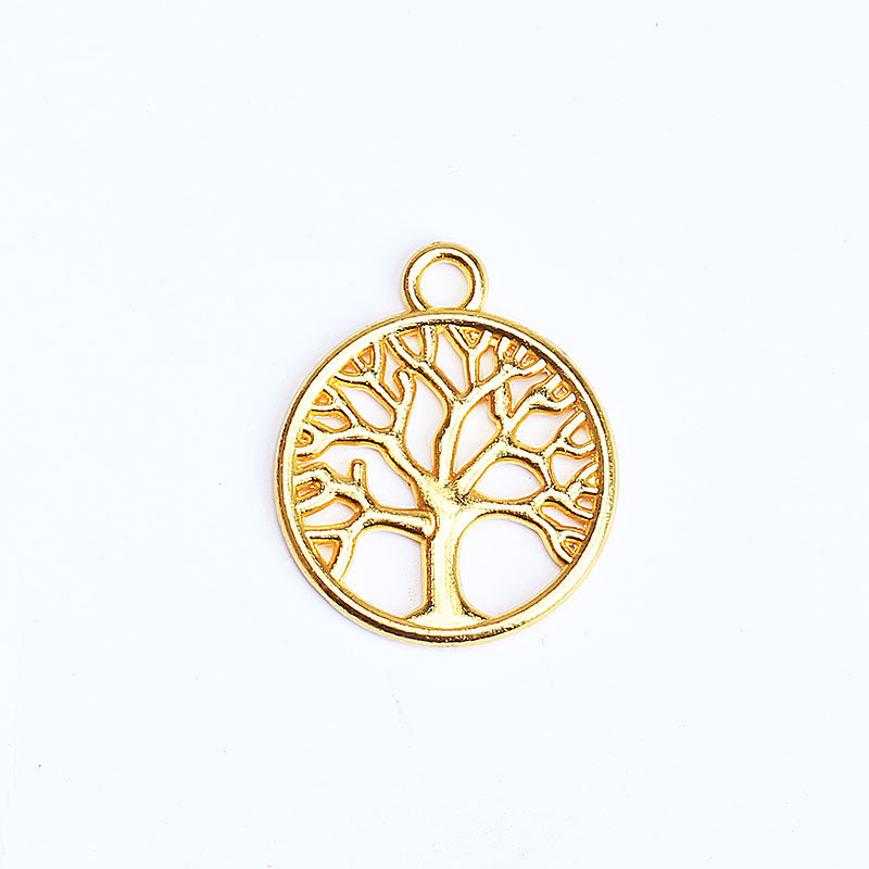 20mm Double-Sided Tree of Life Round Alloy Charm Pendant