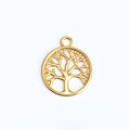 Round Tree of Life Metal Pendant Charm in Four Finishes view 5