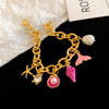 Gold Pink Charms
