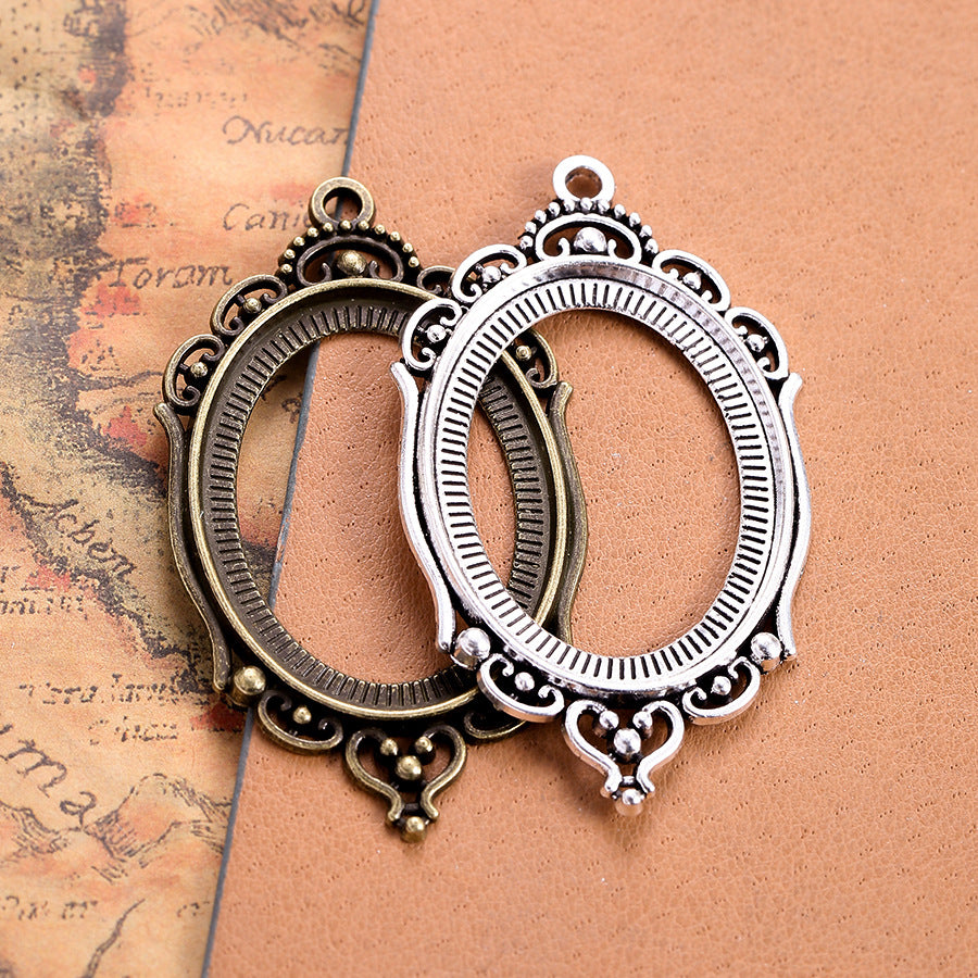 30x40mm Vintage Cabochon Tray Pendant Bezel Setting