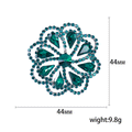 Layered Flower Brooch with Green or Yellow Crystal Petals view 5