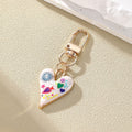 Gold Tone Printed Heart Evil Eye Clip Keychains in Seven Designs view 6