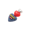 Red Blue Flower Leather Bow Bead Duckbill Hair Clip view 5