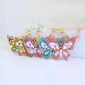 Faceted Stone Butterfly Keychain With Rhinestones And Lobster Clasp view 4