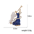 Flowing Dancing Woman Enamel Brooch in Blue and Purple view 5