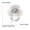 Satin Metal Pansy Brooch With Pearl in Gold or Silver Tone view 7