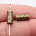 13x5.8x5.8mm 1.9g Antique Bronze Zinc Alloy Coil Texture Cylinder Loose Metal Beads for Jewelry Making