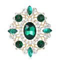 Large Oval Court Crystal Brooch in Six Jewel Tone Colorways view 5