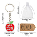 Red Apple Teach Love Inspire Soft Charm Keychain Ring view 2