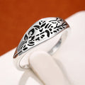 Floral Cutout Signet Ring In Gold Silver And Rose Tones view 3