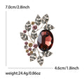 Crystal Oval Gem Leaf Branch Brooch Green Purple Two Styles view 7