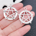 Vintage Zinc Alloy Tarot Card Pentagram Star Charm Pendant for DIY Necklace Bracelet