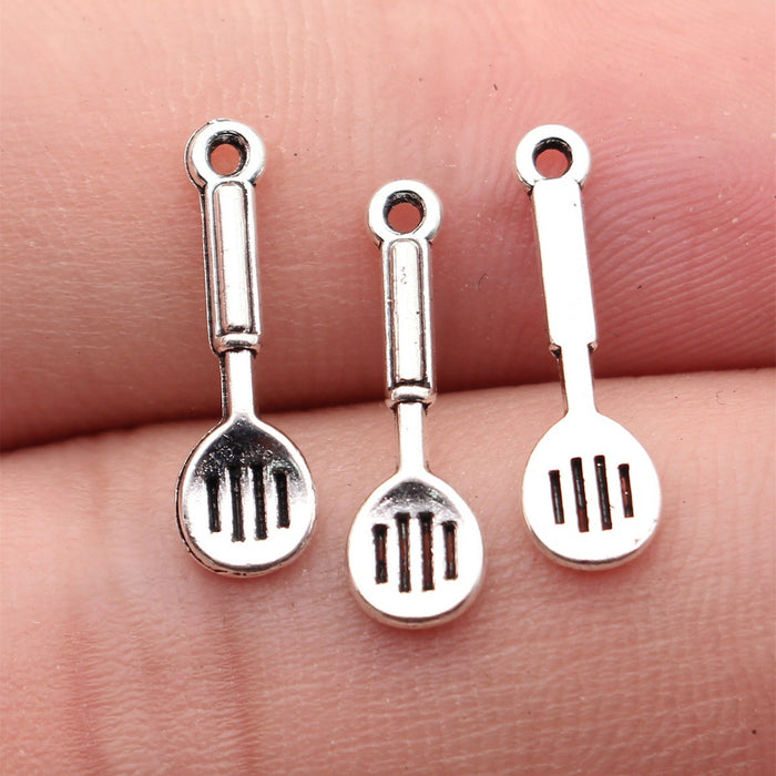 Antique Silver Miniature Kitchen Utensil Pendant Charms