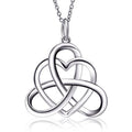 Silver Openwork Celtic Heart Knot Pendant Necklace view 1